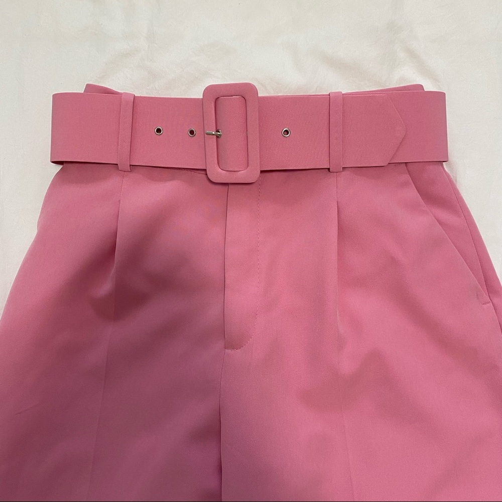 Zara high-waisted pink trousers